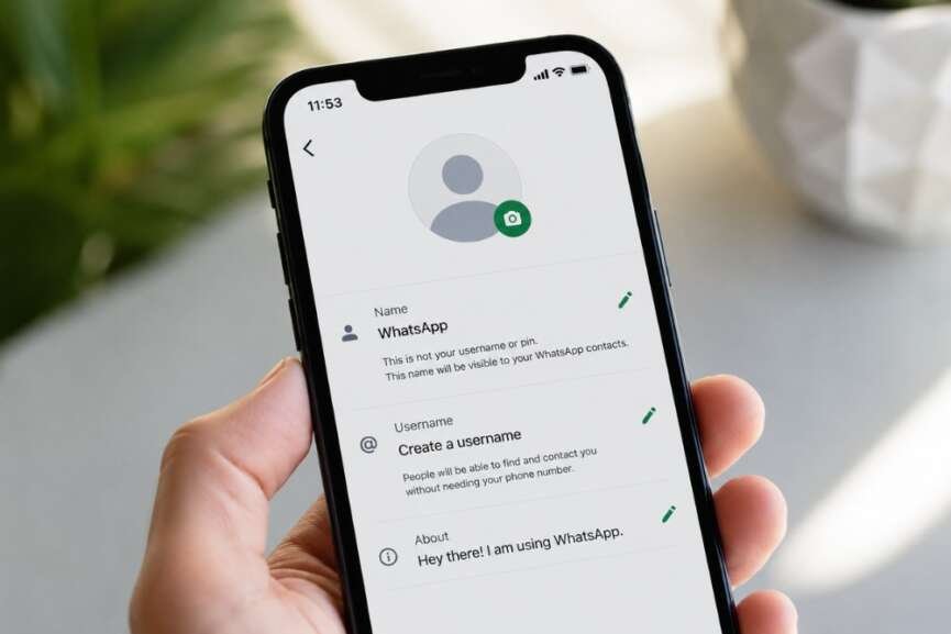 whatsapp username profile setting